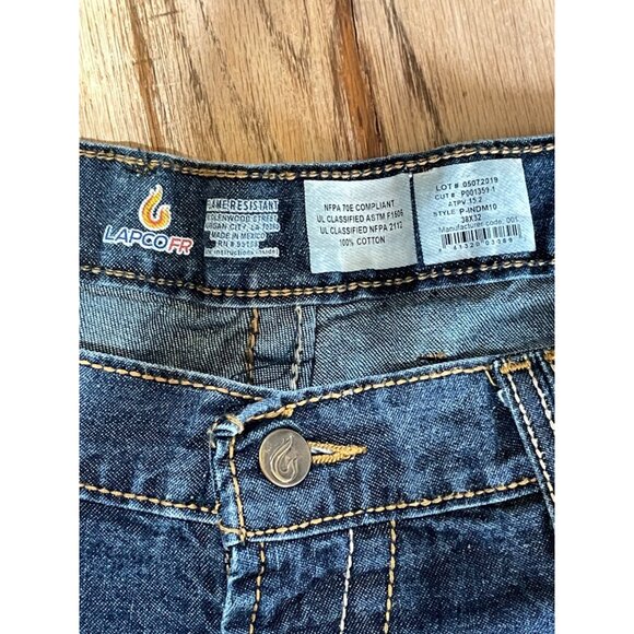 LapcoFR Jeans Mens 38x32 Fire Resistant Distressed Straight Leg - Picture 6 of 6